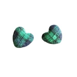 Plaid Heart Earrings